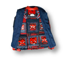 Load image into Gallery viewer, Red Denim Backpack
