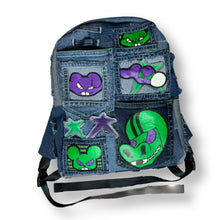 Load image into Gallery viewer, Green Denim Backpack
