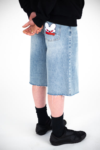 MADBOY® Pale Wash Denim Shorts