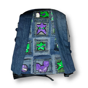 Green Denim Backpack